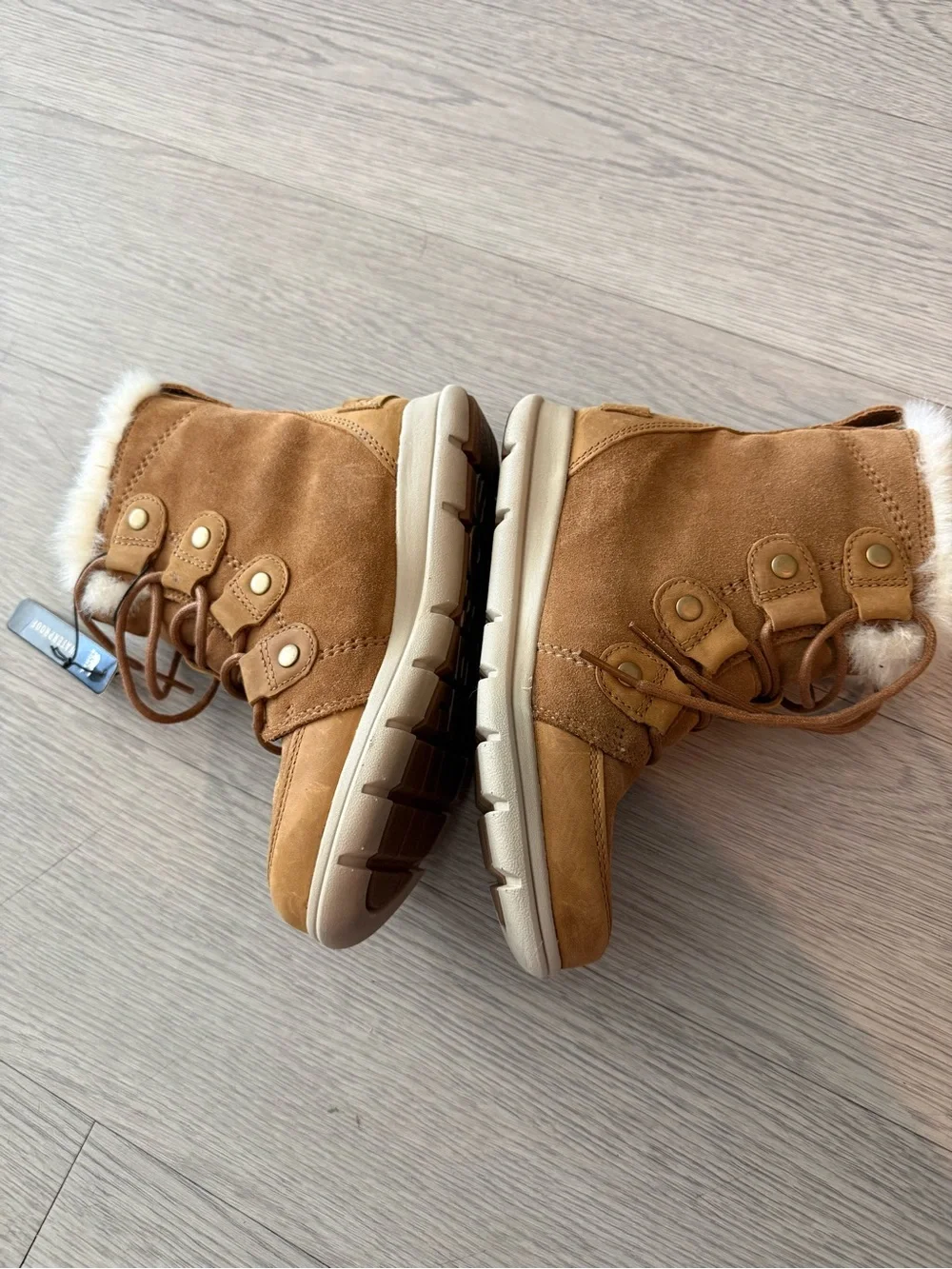 Sorel Women's Explorer Joan Suede Winter Boots - Camel Brown Size 5